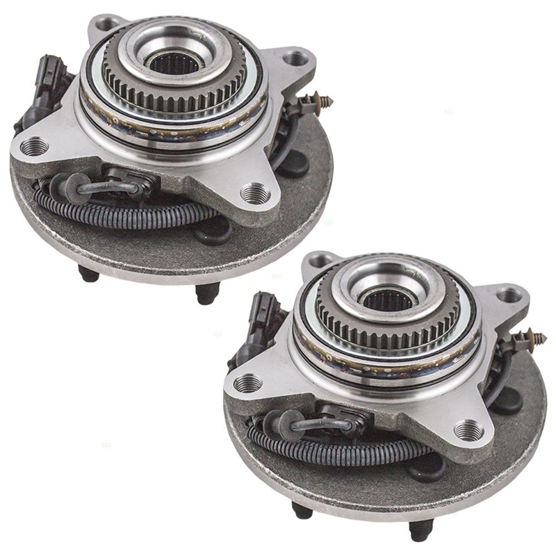 Brock Replacement Pair Set of Front Wheel Hub Bearing Compatible with 2004-2005 F150 Pickup Truck 4WD ABS 6 Lug Wheels 4L3Z1104AB