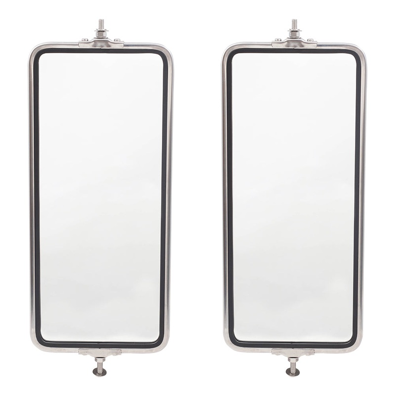 Brock Replacement Driver and Passenger Universal West Coast Truck Stainless Steel Side Mirrors 7″ x 16″