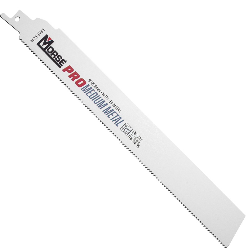 Morse Bi-Metal Pro Medium Metal  Reciprocating Saw Blade 9″ x 1″ x .42″ 14 TPI 25 Pack
