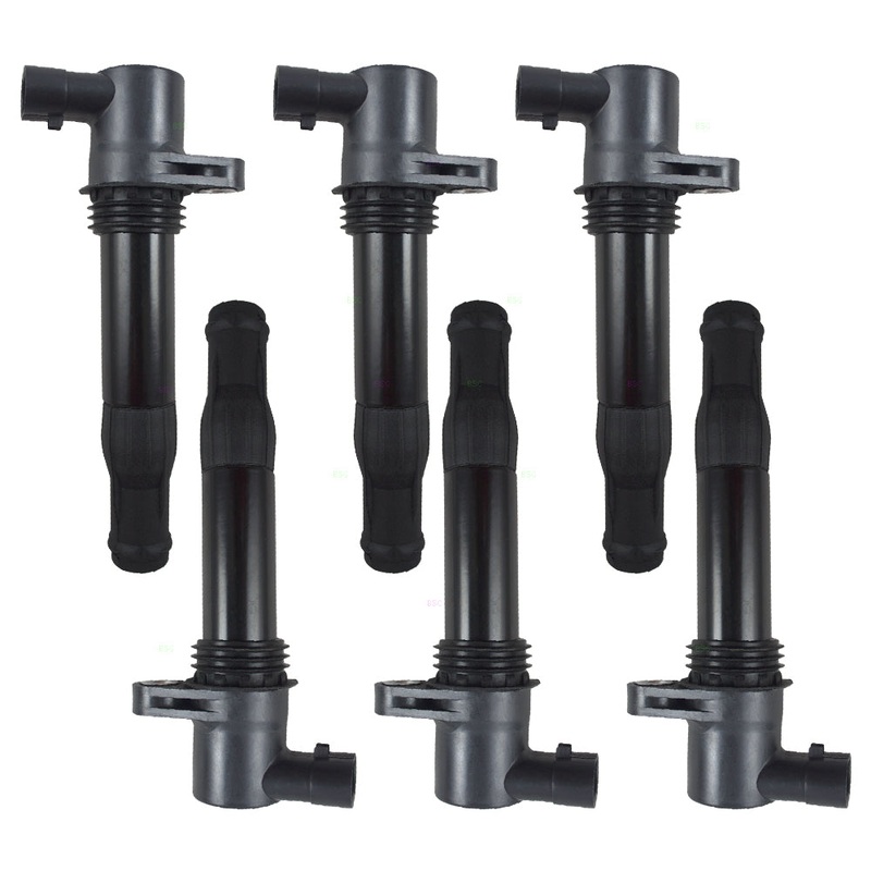 Brock Replacement 6 Piece Set of Ignition Spark Plug Coils Short w/ Oval Connector Compatible with 2002 & 2004-2006 Freelander 2.5L NEC000110L