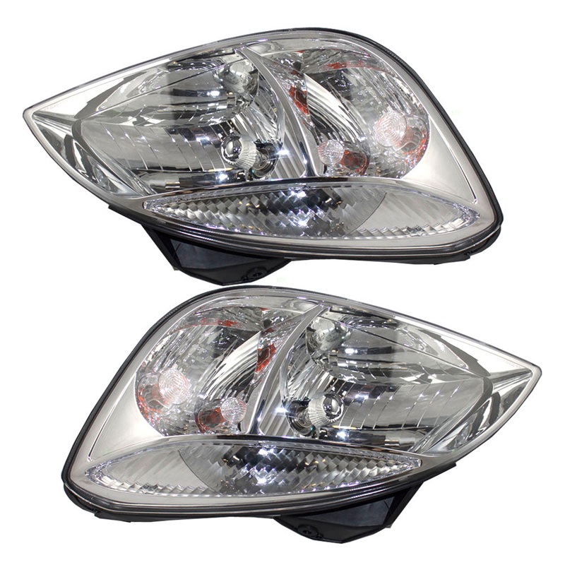 Brock Replacement Driver and Passenger Headlights Headlamps Compatible with 2006-2008 Rio Rio5 921011G010 921021G010