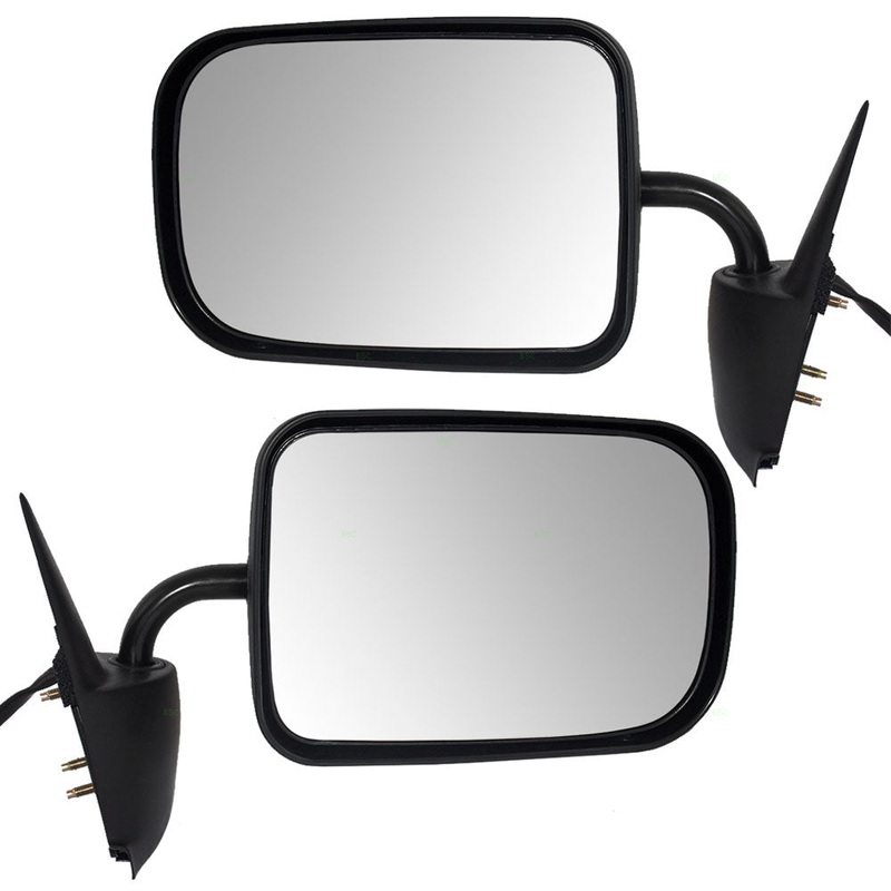Brock Replacement Driver and Passenger Side Power Mirrors Textured Black Compatible with 1994-1997 1500/2500/3500