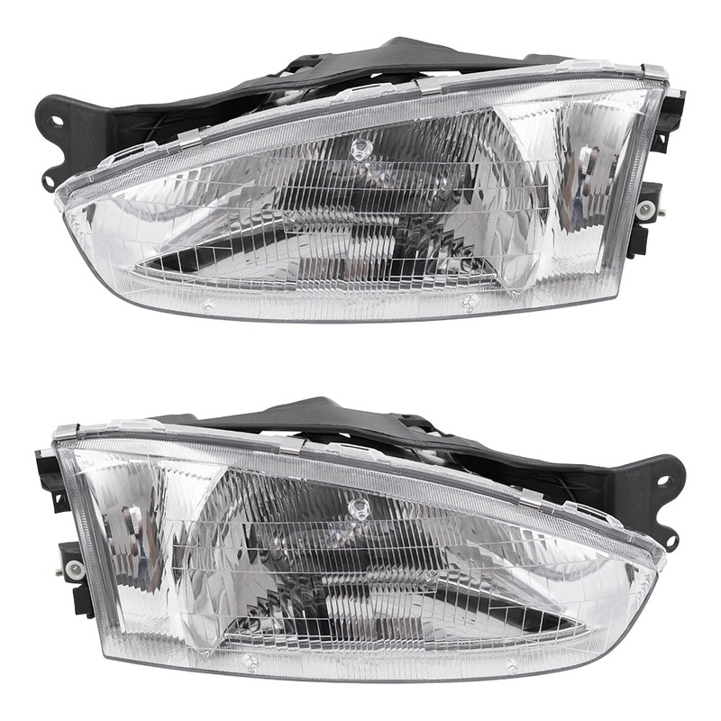 Brock Replacement for Driver and Passenger Headlights Headlamps Compatible with 97-02 Mirage MR296307 MR296308