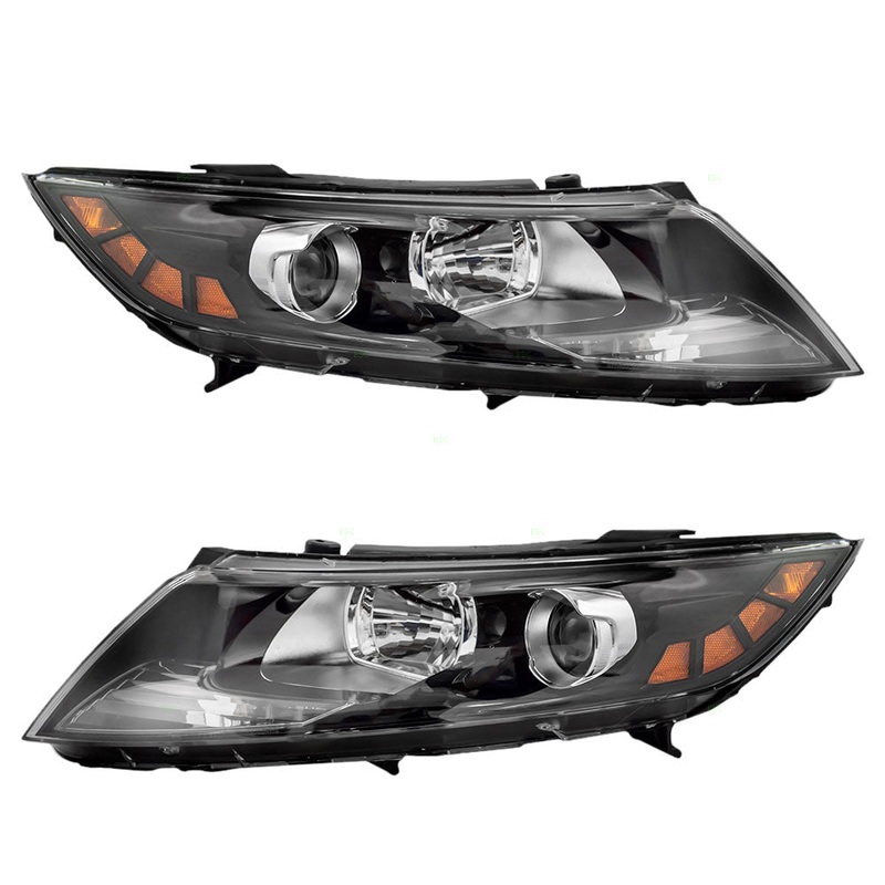 Brock Replacement Pair Set Halogen Headlights Headlamps Compatible with 2012-2013 Optima Built in USA 92101 4C000 92102 4C000