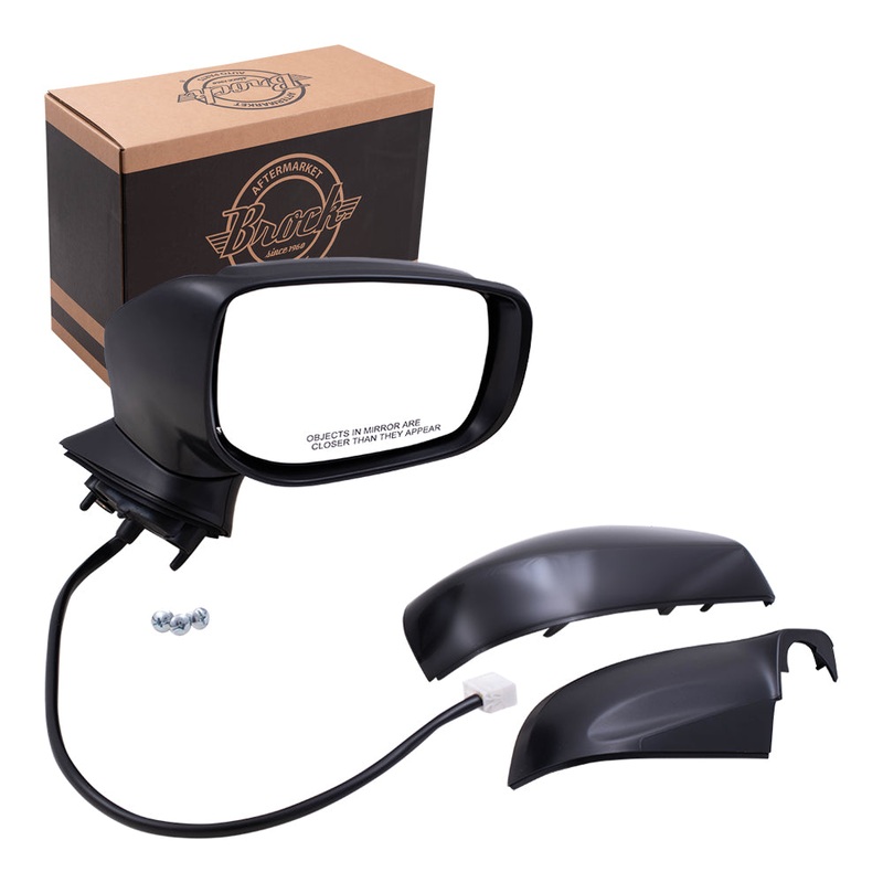 Brock Replacement Passenger Power Side Mirror with Ready-to-Paint and Textured Black Covers Compatible with 2017-2020 Impreza