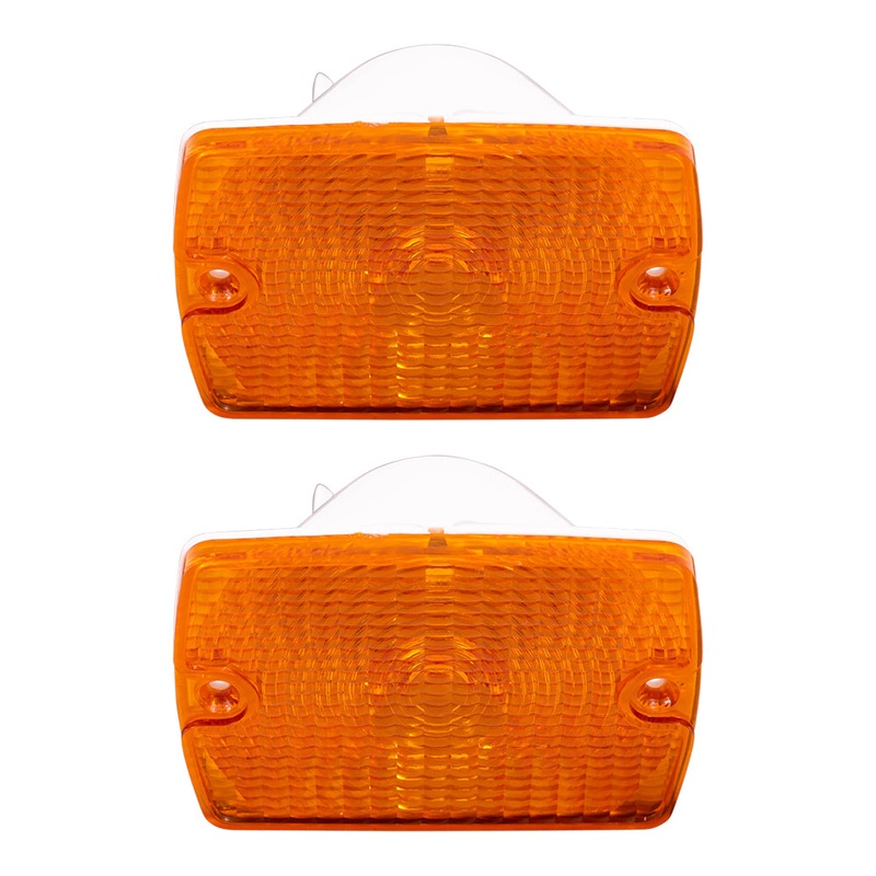 Brock Replacement Set Driver and Passenger Park Signal Front Marker Lights Compatible with 1987-1993 Wrangler 56001378