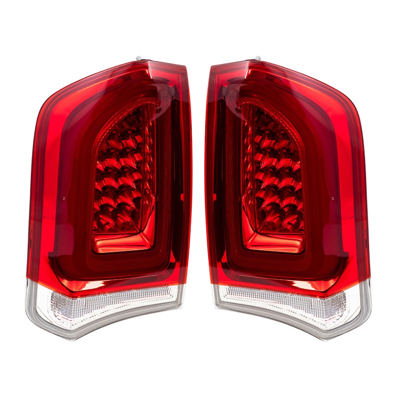 Brock Replacement Set Driver and Passenger Tail Lights with Chrome Compatible with 2015-2019 300