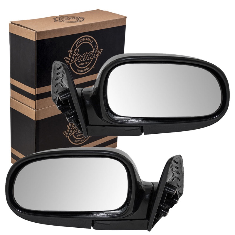 Brock Replacement Driver and Passenger Manual Side View Mirrors Ready-to-Paint Compatible with 1993-1997 Corolla 8794002061 8791002062