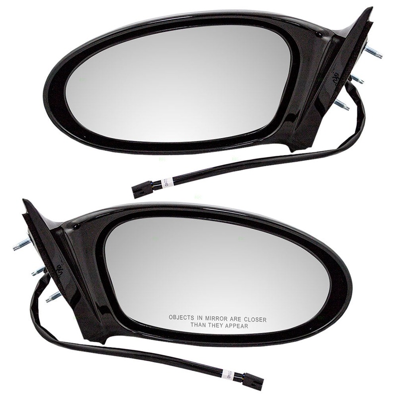 Brock Replacement Driver and Passenger Set Power Side Door Mirrors Single Post Compatible with 2002-2005 Grand Am 22724872 22724871