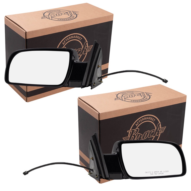 Brock Replacement Driver and Passenger Set Power Side Door Mirrors with Metal Bases Compatible with 88-99 Old Body Style C/K Pickup Truck 15764757 15764758