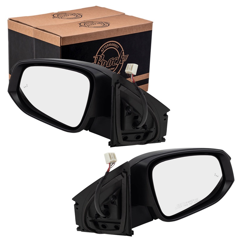 Brock Replacement Pair Power Sde Mirrors Blind Spot Detection Compatible with 13-15 RAV4 87940-0R100-C0 87910-0R090-C0