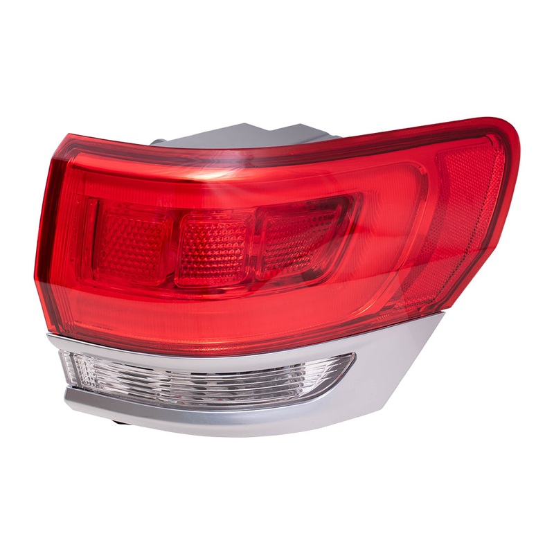 Brock Replacement Passenger Side Tail Light Assembly with Platinum Insert Body Mounted Panel Compatible with 2014-2020 Grand Cherokee