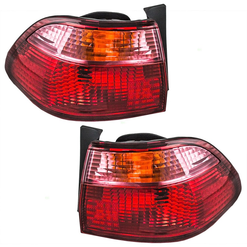 Brock Replacement Driver and Passenger Taillights Quarter Panel Mounted Tail Lamps Compatible with 98-00 Accord 33551S84A01 33501S84A01