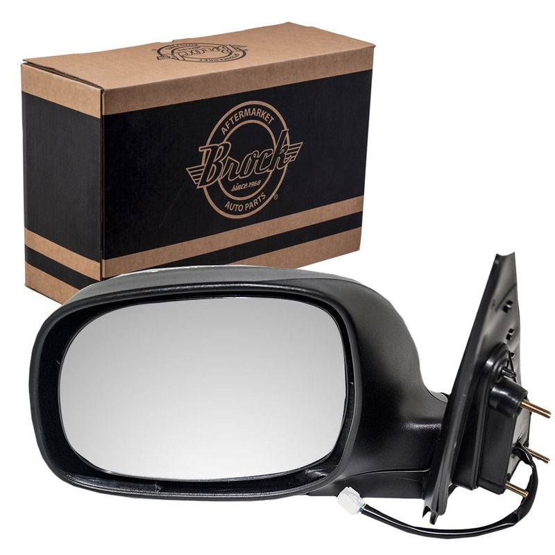 Brock Replacement Drivers Power Side View Mirror with Chrome Compatible with 03-06 Tundra 01-07 Sequoia 87940-0C080