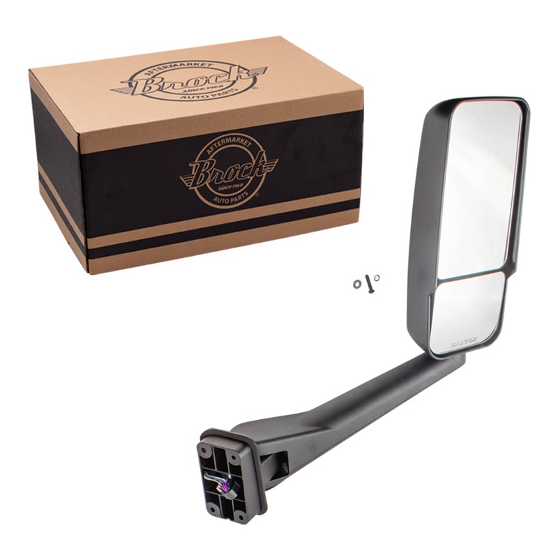 Manual Door Mirror Textured Black With Heat Without Marker Light Passenger Side Right For 2003-2009 Chevrolet Kodiak 2003-2009 GMC TopKick