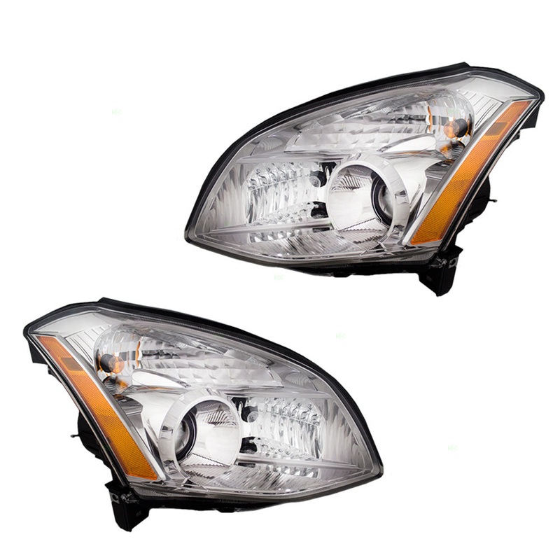 Brock Replacement Driver and Passenger Halogen Headlights Headlamps Compatible with 07-08 Maxima 26060ZK30B 26010ZK30B