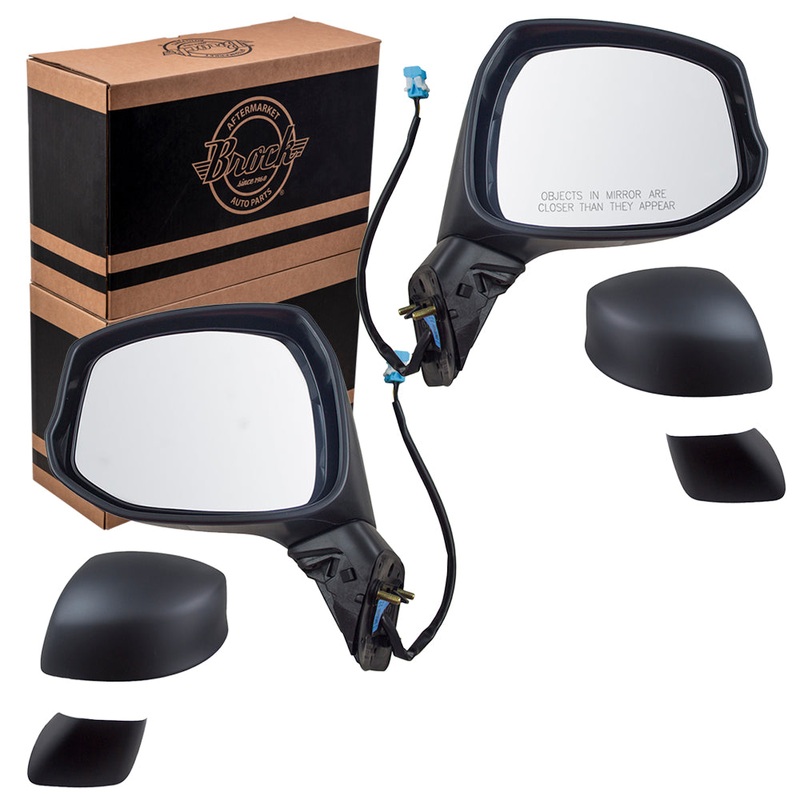 Brock Replacement Driver and Passenger Power Side View Mirrors Heated Compatible with Civic 76258-TR3-A31 76208-TR0-A31