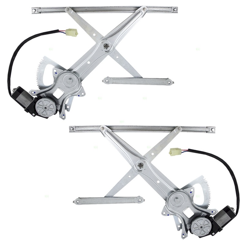 Brock Replacement Pair Set Front Power Window Lift Regulators & Motors 2 Pin Connector Assemblies Compatible with 04-10 tC xD Prius Yaris 69802-52070 69801-52070