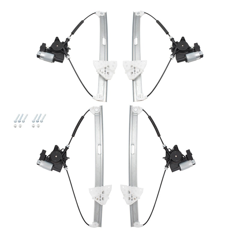 Brock Replacement Driver and Passenger Side Power Window Regulators with Motor 4 Piece Set Compatible with 2007-2015 Mazda CX-9