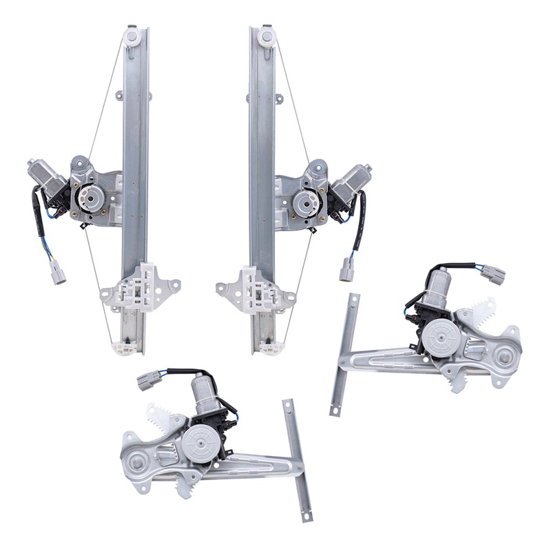 Brock Replacement Driver Left and Passenger Right Front and Rear Power Window Regulators With Motor Compatible With 13-24 Leaf