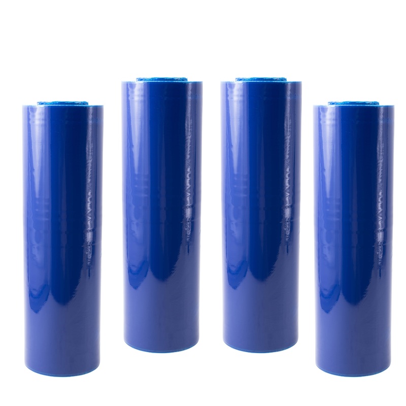 Brock Industrial Strength Stretch Wrap Film – 18 Inch X 1500 Feet (46cm X 457m) 80 Gauge – 3 Inch Core – Blue – 4 Rolls/Case