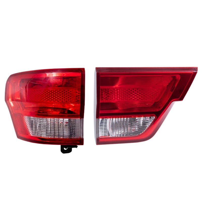 Brock Replacement Driver Left Combination Tail Light Assembly Body And Liftgate Mounted 2 Piece Set For 2011-2013 Jeep Grand Cherokee