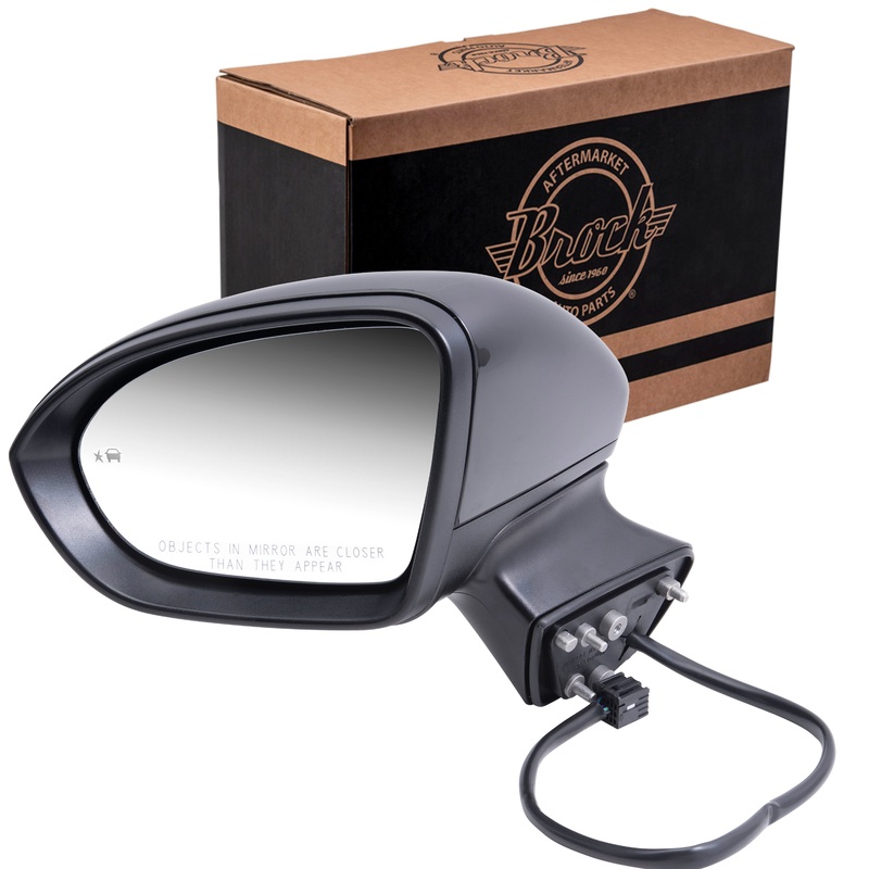 Power Door Mirror Paint To Match Black With Heat-Blind Spot Detection Without Signal Driver Left for 2016-2019 Chevrolet Cruze