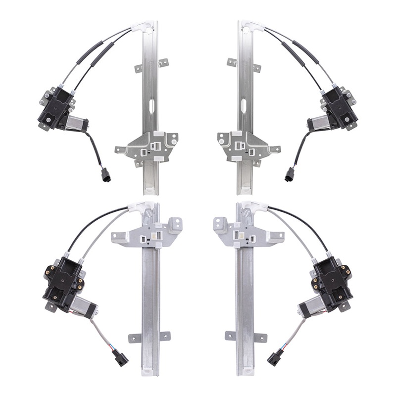 Brock Replacement Front and Rear Power Window Regulators with Motor 4 Piece Set Compatible with 1997-2003 Grand Prix Sedan