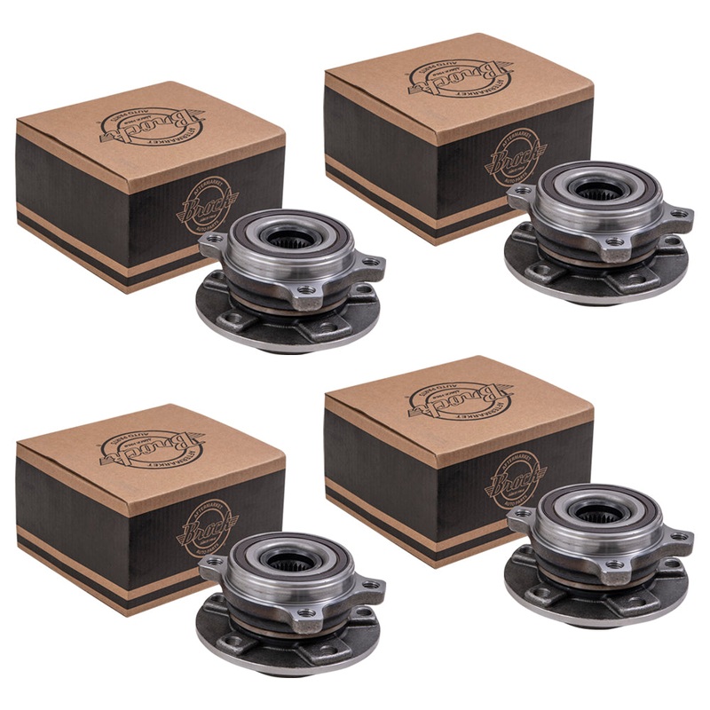 Brock Replacement Front and Rear Set Hub Bearing Assemblies Compatible with 2014-2020 Cherokee w/o Off Road Package