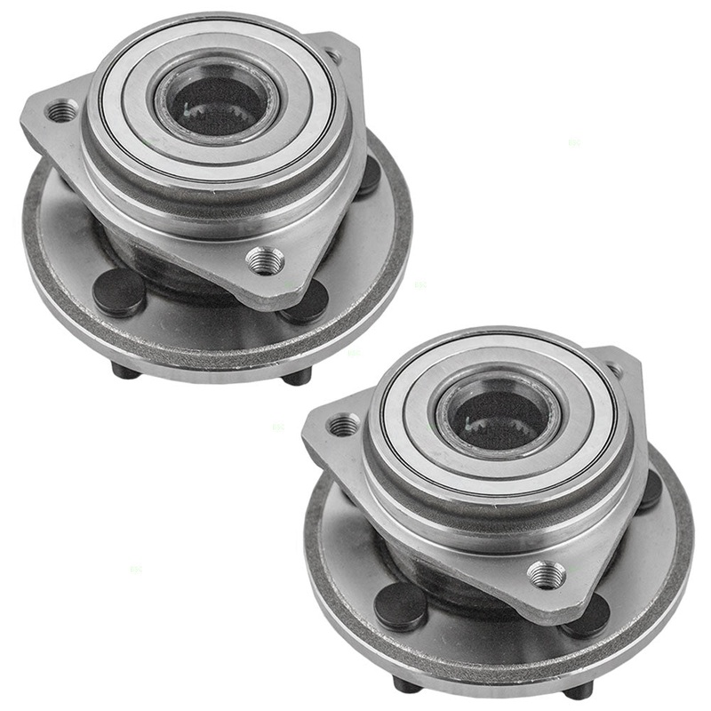 Brock Replacement Pair Set Front Wheel Hubs with Bearings Compatible with 1999-2006 Wrangler 2000-2001 Cherokee 5016458AA