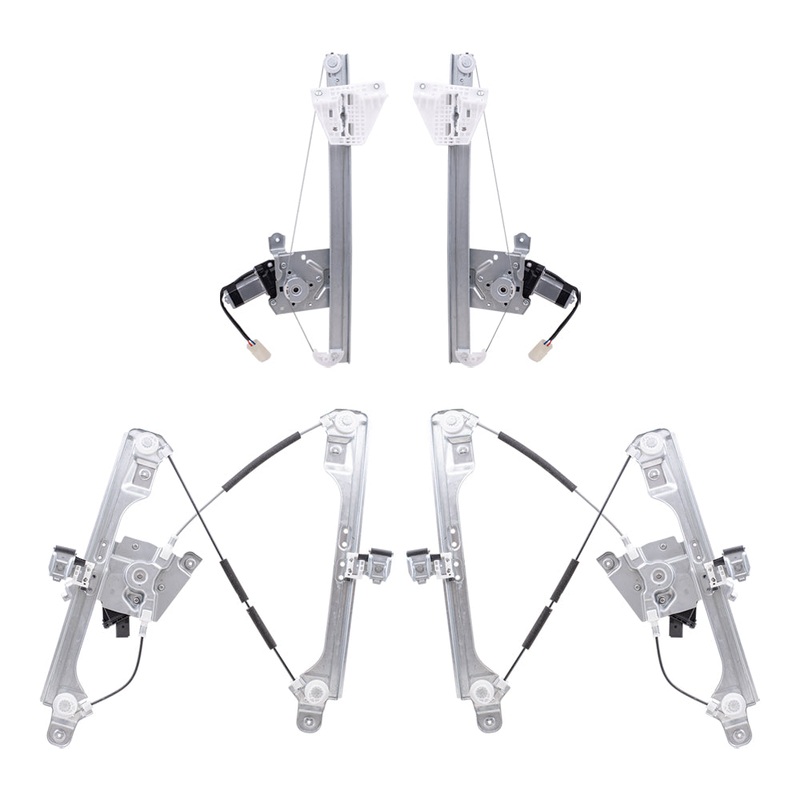 Brock Aftermarket Replacement Driver Left Passenger Right Power Window Regulators Set with Motor 4 Piece Set Compatible with 2013-2019 Ford Escape