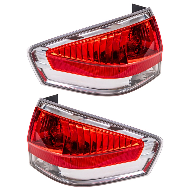 Brock Replacement Driver and Passenger Side Tail Light Assemblies Compatible with 2008 Ford Focus