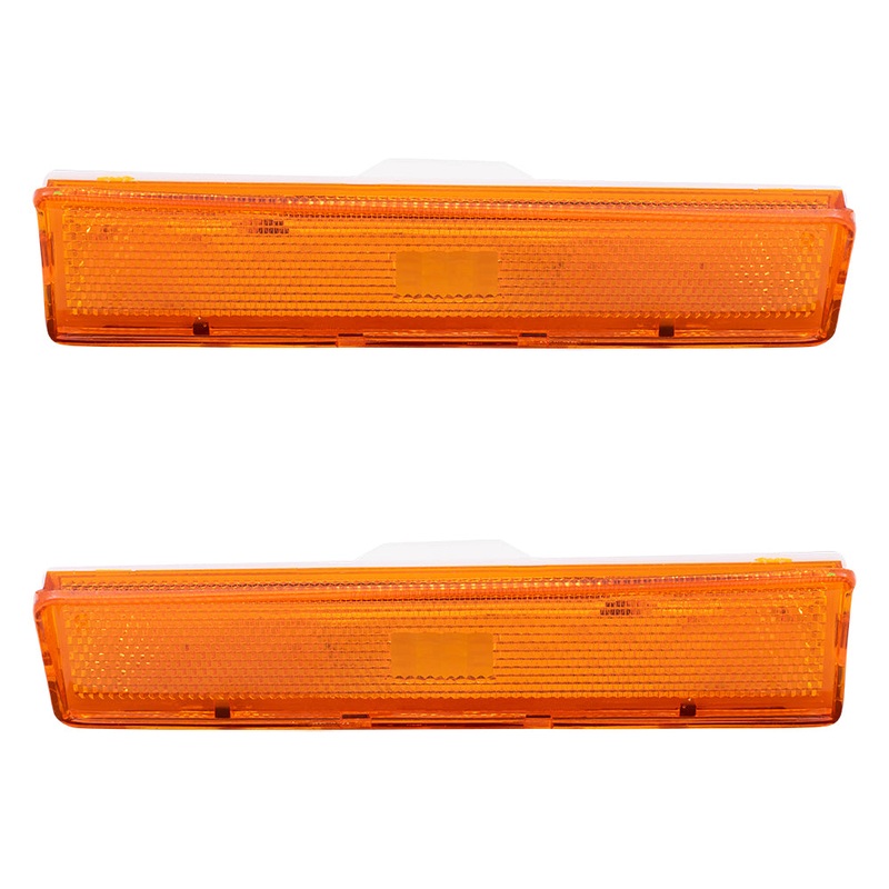 Brock Replacement Driver and Passenger Signal Side Marker Lights Lamps Compatible with 1980-1986 F100 F150 F250 Pickup Truck Bronco