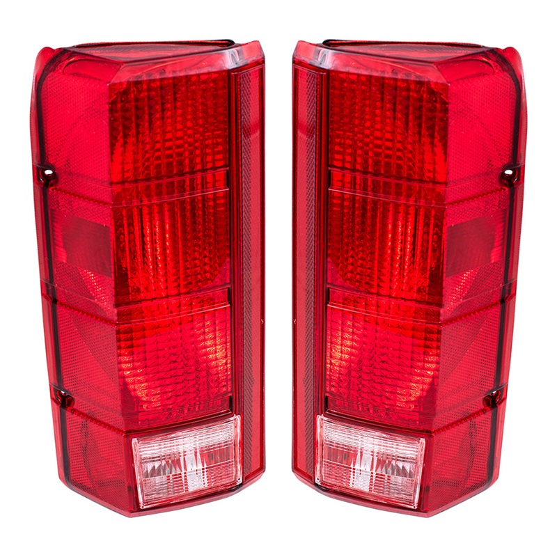 Brock Replacement Driver and Passenger Taillights Tail Lamps Compatible with 1980-1986 F150 F250 F350 Styleside Pickup Truck Bronco E4TZ13405B E4TZ13404B