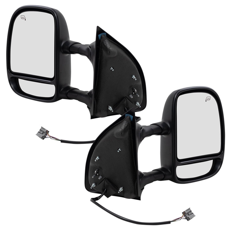 Brock Replacement Driver and Passenger Telescopic Tow Power Mirrors Heated Signal Compatible with 2003-2007 F250 F350 F450 Super Duty Pickup Truck