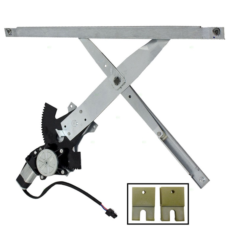 Brock Replacement Driver Front Power Window Regulator with Motor Assembly and 2 Sash Connector Clips Compatible with 1995-2005 Cavalier Sunfire Coupe