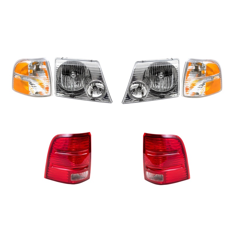 Brock Replacement Headlights Tail Lights and Park Signal Lights Compatible with 2002 2003 2004 2005 Explorer 4-Door