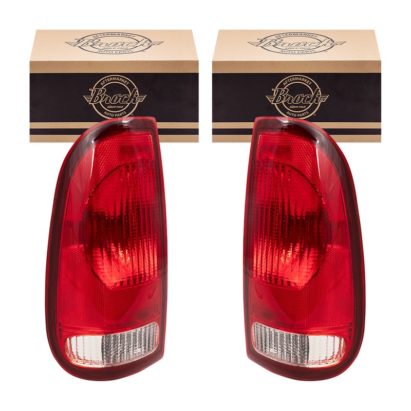 Brock Aftermarket Replacement Driver Left Passenger Right Tail Light Unit Set Compatible With 1997-2004 Ford F-150