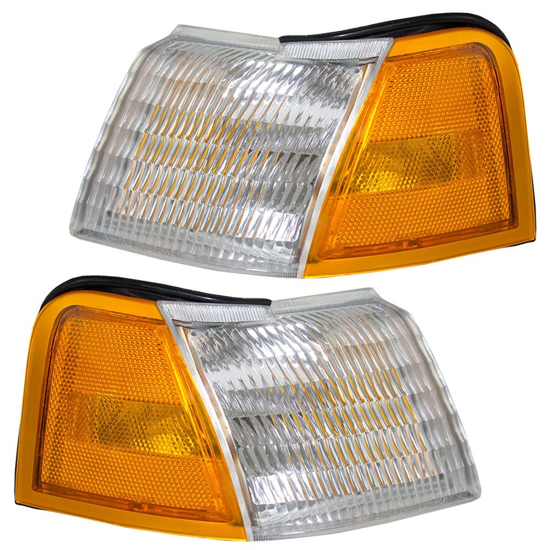 Brock Replacement Driver and Passenger Park Signal Corner Marker Lights Lamps Compatible with 1989-1995 Cougar Thunderbird F4SZ13201A F4SZ13200A