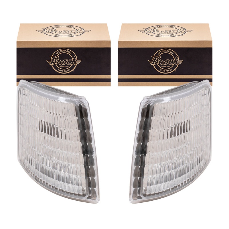 Brock Replacement Driver and Passenger Signal Side Marker Light Lamp Units Compatible with 1992-1996 F150 Pickup F2TZ15A201D F2TZ15A201C