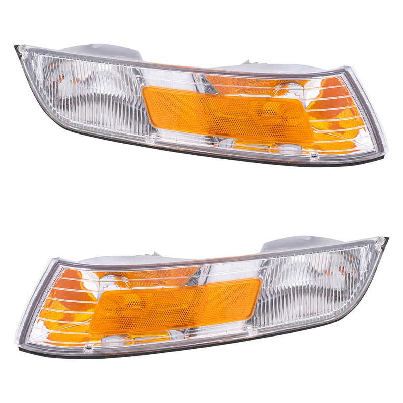 Brock Replacement Driver and Passenger Signal Side Marker Lights with Cornering Lamps Compatible with 1995-1997 Grand Marquis F5MY15A201D F5MY15A201C