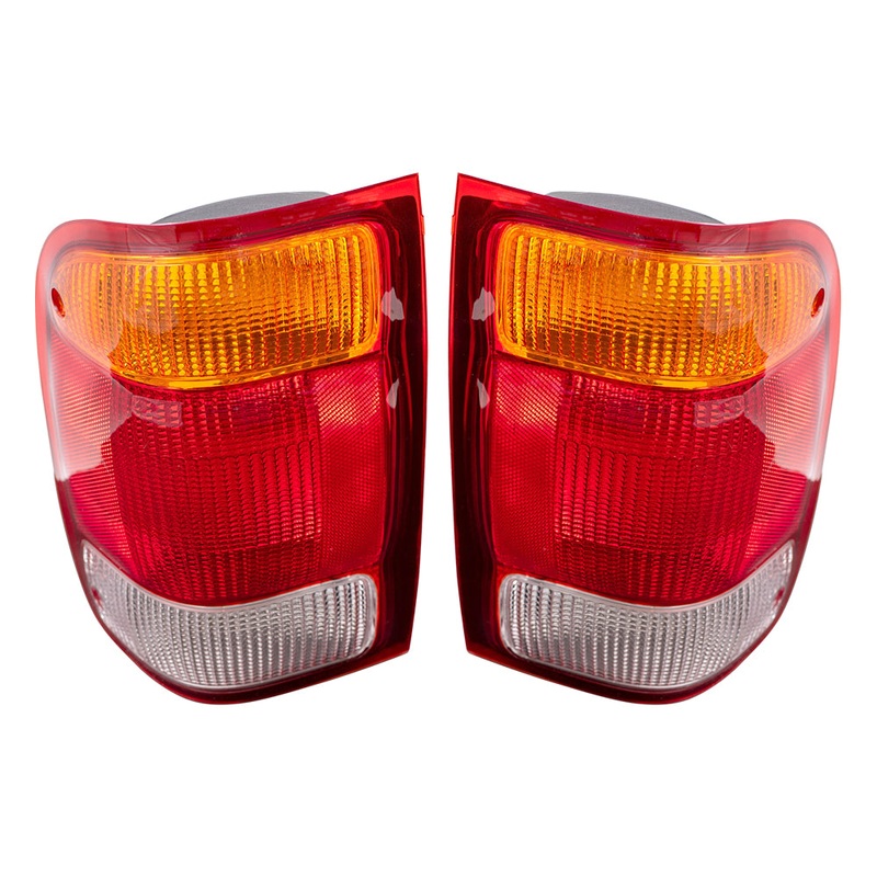 Brock Replacement Driver and Passenger Taillights Tail Lamps Compatible with 1998-1999 Ranger Pickup Truck F87Z13405BA F87Z13404BA
