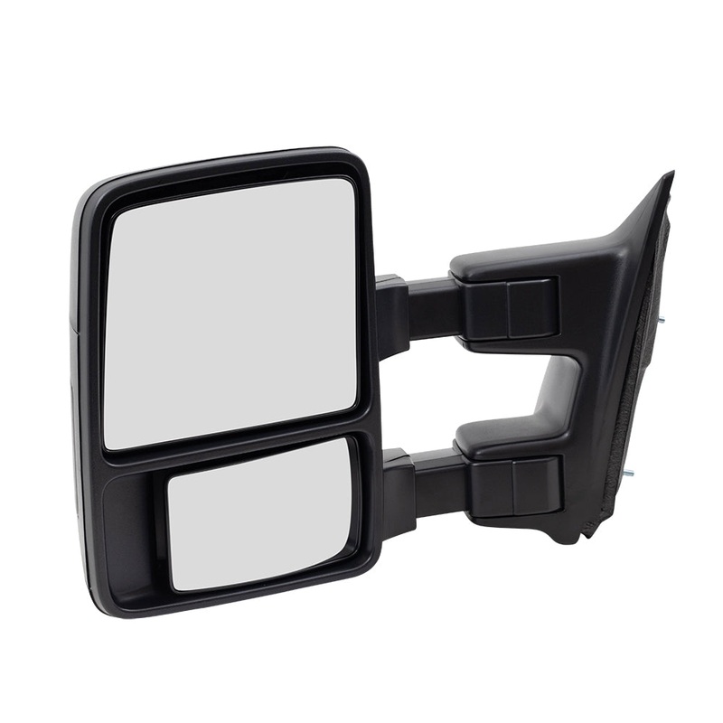 Brock Replacement Drivers Manual Tow Side Mirror Telescopic Dual Arm Compatible with 2008-2016 F250 F350 F450 Super Duty Pickup Truck 8C3Z17683AC