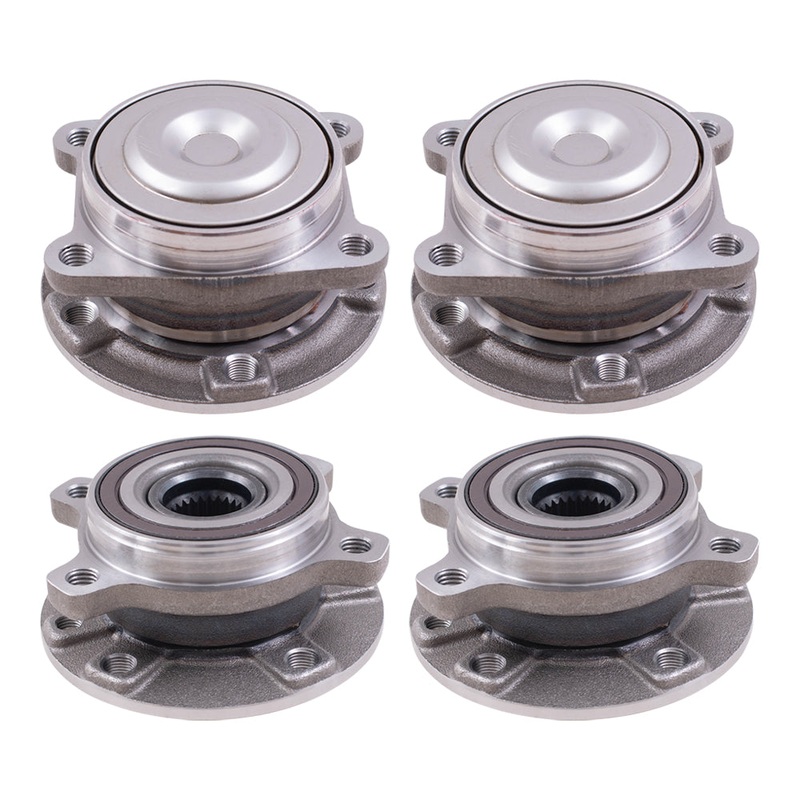 Brock Replacement Front and Rear Set Hub Bearing Assemblies Compatible with 2014-2020 Cherokee Front Wheel Drive