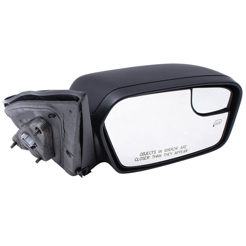 Brock Replacement Passenger Side Power Mirror Textured Black with Heat without Puddle Light or Blind Spot Information System Compatible with 2011-2012 Fusion