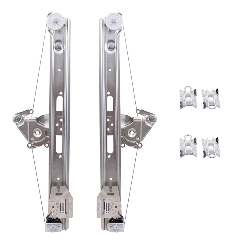 Brock Replacement Rear Power Window Regulators with Guide Clips Compatible with 99-05 3 Series Sedan Wagon 51321938884