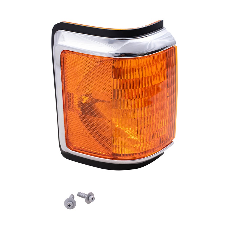 Park Signal Light fits 87-91 Ford Pickup Bronco Passenger Corner Lamp w/ Chrome