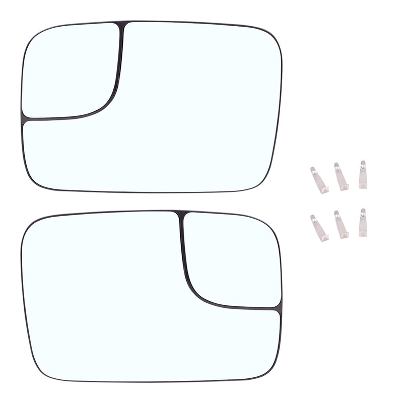 Brock Replacement Driver and Passenger Side Manual Tow Mirrors Glass & Base with Spotter Glass without Heat Compatible with 2005-2008 1500 & 2005-2009 2500/3500
