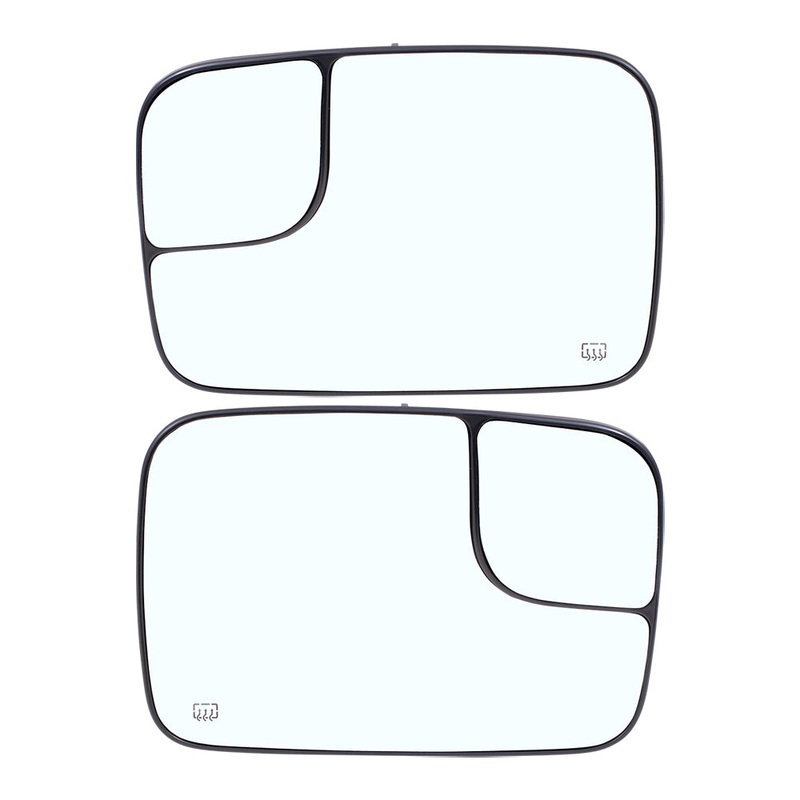 Brock Replacement Driver and Passenger Side Power Tow Mirrors Glass & Base with Heat and Spotter Glass Compatible with 2002-2004 1500 & 2003-2004 2500/3500