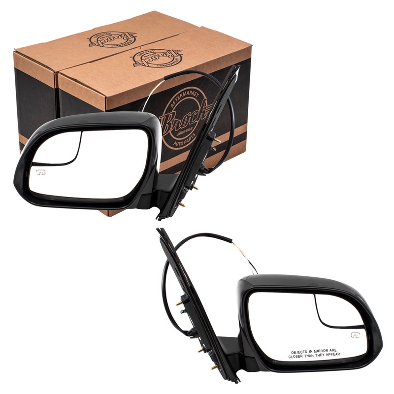 Brock Replacement Pair Set Power Side View Mirrors Heated Spotter Glass Compatible with 15-18 Sienna Van 8794008150 8791008150 TO1320339 TO1321339
